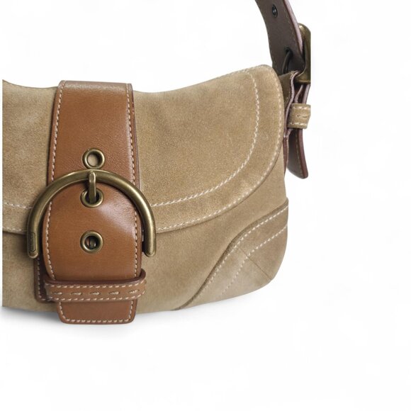 Vintage COACH Y2K Soho Suede Shoulder Bag in tan - Picture 3 of 15
